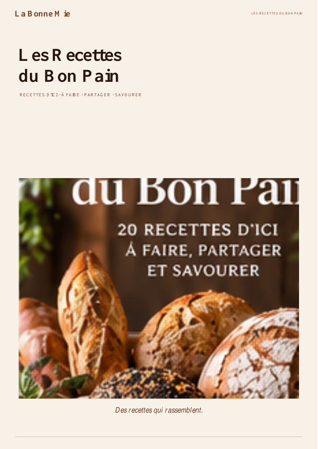 Couverture des Recettes du Bon Pain